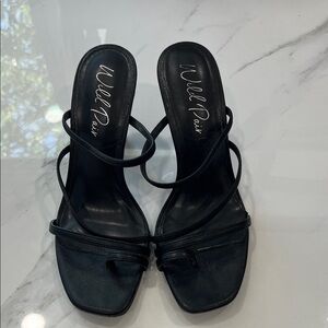 Wild Pair Elegant Black Strappy Heels
